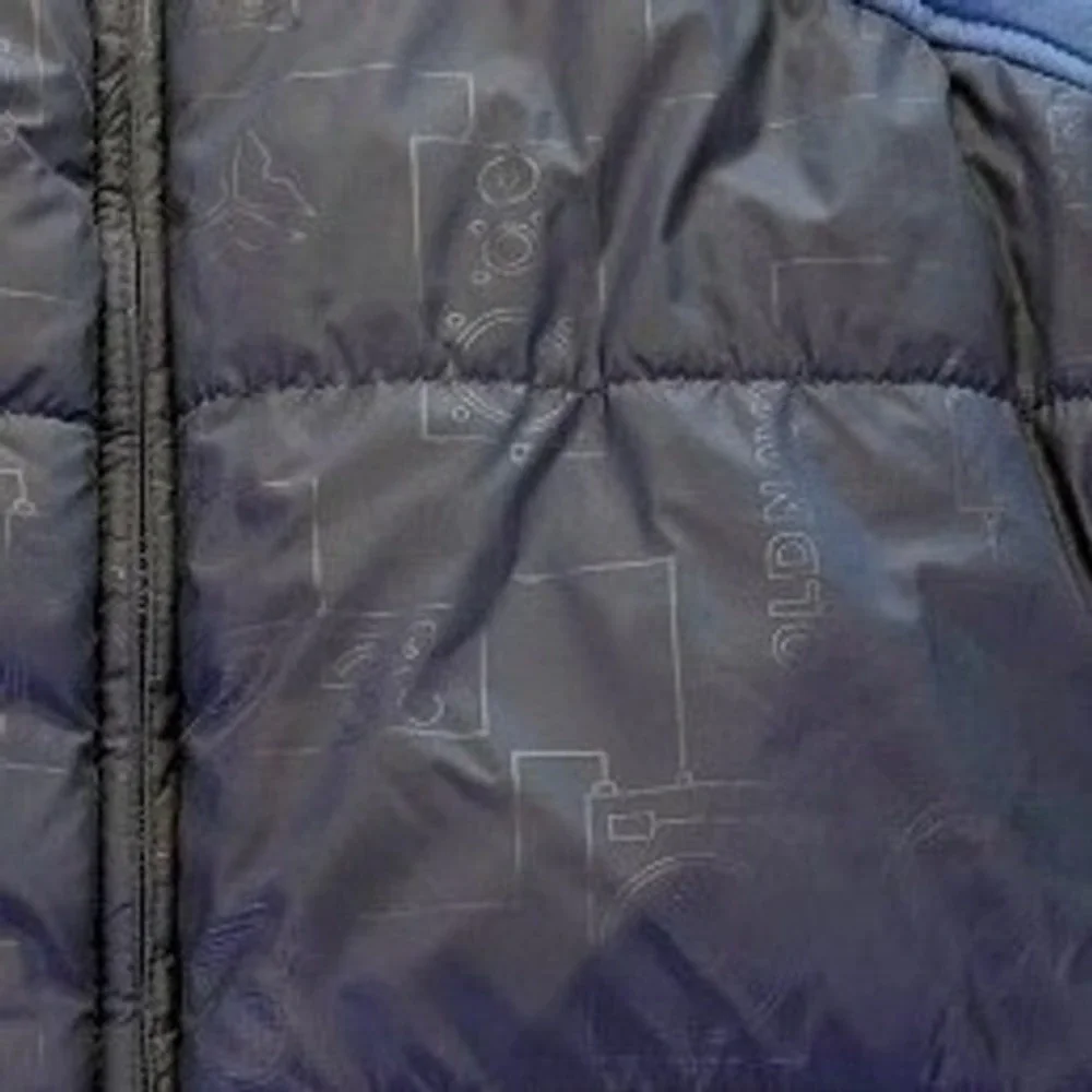 VTG Old Navy Mens XXL Puffer Vest Blue Two Tone Graphic Print Gorpcore Quilted